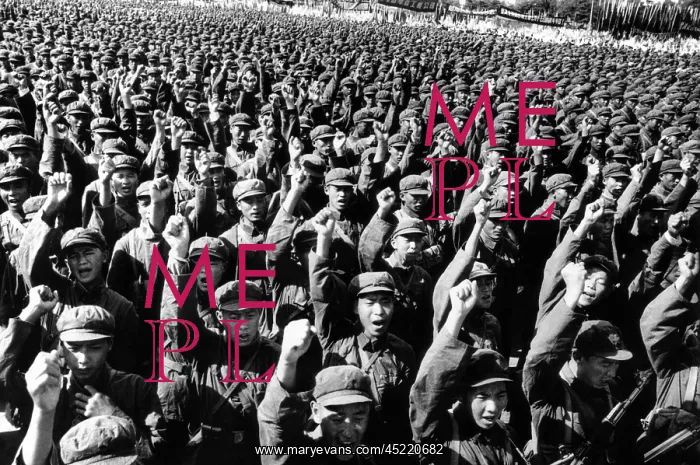 : Thousands of Red Army soldiers raise their ? : Thousands of Red Army soldiers raise their ?