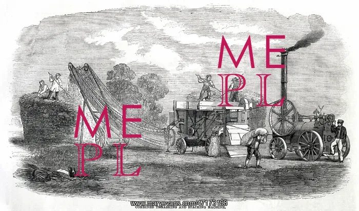 : Thrashing and Stacking Machine 1861 : Thrashing and Stacking Machine 1861