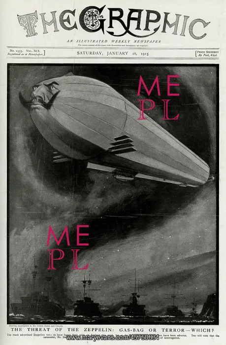 : Threat of Zeppelin gas-bag or terror - which? 1915 : Threat of Zeppelin gas-bag or terror - which? 1915