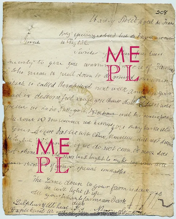  : Threatening letter