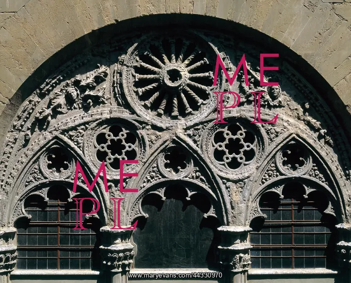 : Three-mullioned window, church of Orsanmichele : Three-mullioned window, church of Orsanmichele