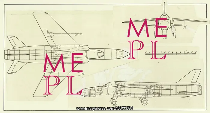 : A three-view drawing of the Hawker Siddeley Gnat Mk2 : A three-view drawing of the Hawker Siddeley Gnat Mk2