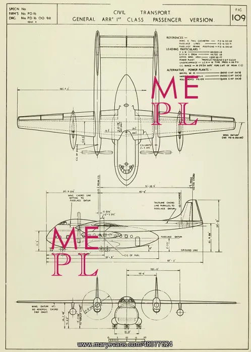 : Three-view drawing of the Short PD16 : Three-view drawing of the Short PD16