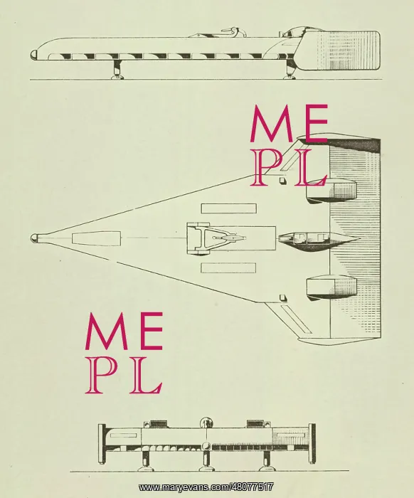 : Three-view drawing of the Short PD17 VTOL launch platform : Three-view drawing of the Short PD17 VTOL launch platform