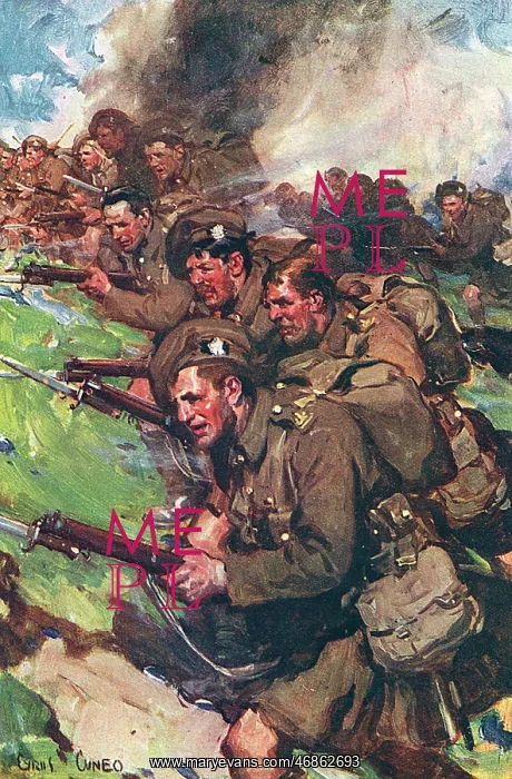 : A thrilling charge, WWI by Cyrus Cuneo : A thrilling charge, WWI by Cyrus Cuneo