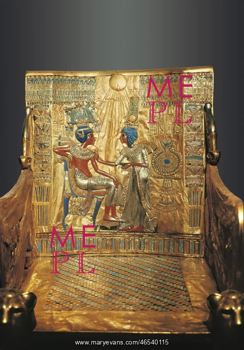 : Throne of Tutankhamun. ca. 1340 BC. Back of the : Throne of Tutankhamun. ca. 1340 BC. Back of the