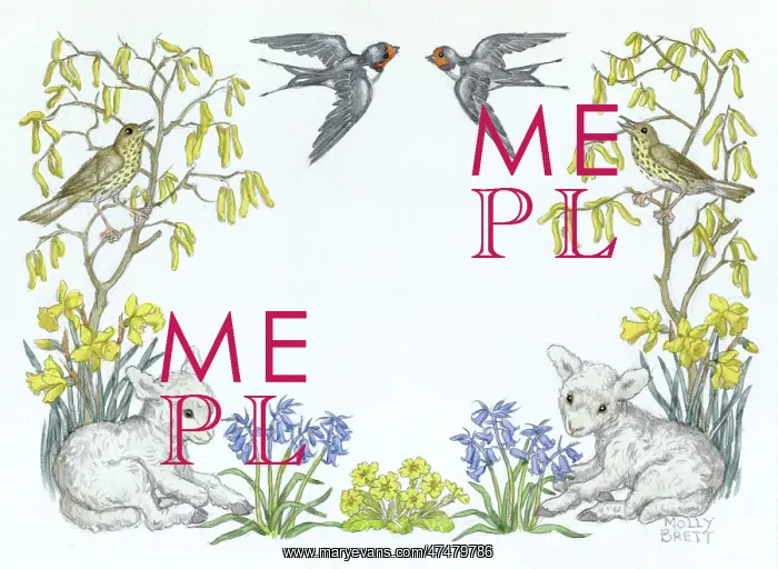 : Thrushes, lambs, flowers and two swallows : Thrushes, lambs, flowers and two swallows