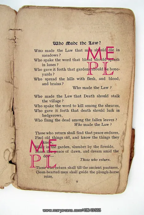  : A well thumbed book of poems by Sergeant Leslie Coulson
