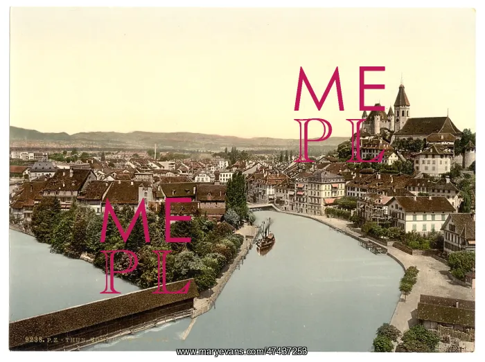 : Thun, from the Thunerhof, Bernese Oberland, Switzerland : Thun, from the Thunerhof, Bernese Oberland, Switzerland