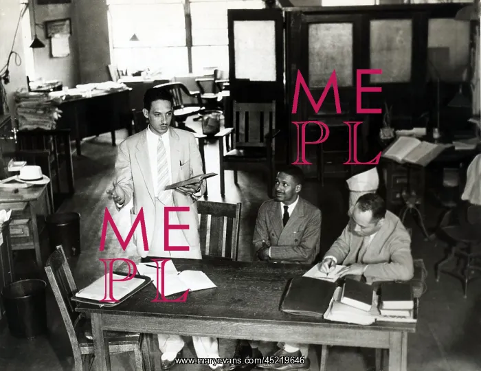 : Thurgood Marshall with client Donald Gaines ? : Thurgood Marshall with client Donald Gaines ?