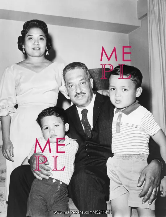: Thurgood Marshall with his wife, Cecilia, ? : Thurgood Marshall with his wife, Cecilia, ?