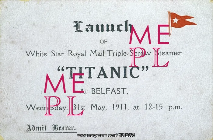: Ticket to the launch of the Titanic : Ticket to the launch of the Titanic