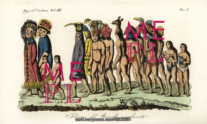 : Ticuna people celebrating a birth : Ticuna people celebrating a birth