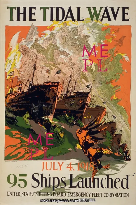 : The tidal wave - July 4, 1918, 95 ships launched : The tidal wave - July 4, 1918, 95 ships launched