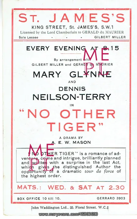 : No Other Tiger by A E W Mason : No Other Tiger by A E W Mason