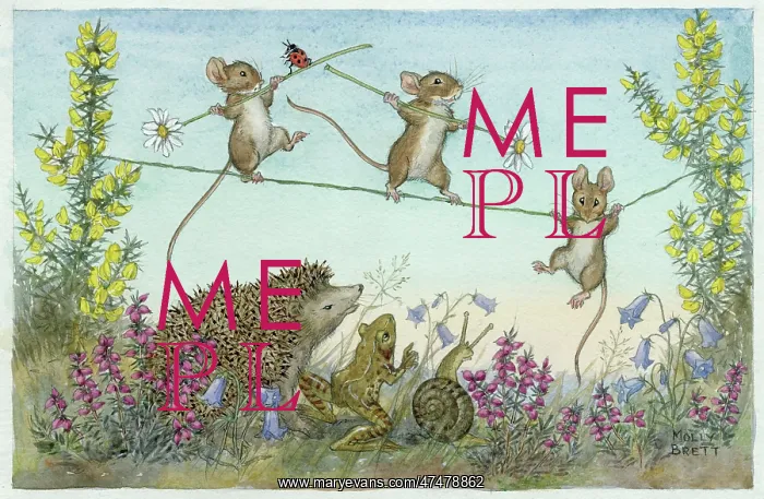 : The Tightrope - three mice on a tightrope : The Tightrope - three mice on a tightrope