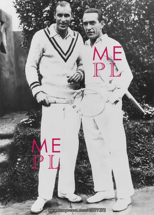 : Bill Tilden and Henry Cochet (right) on the courts : Bill Tilden and Henry Cochet (right) on the courts