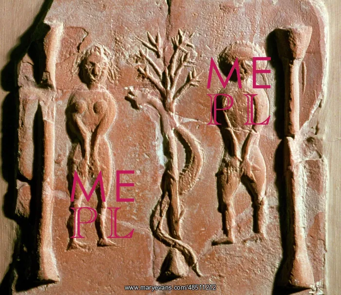 : Tile with Adam, Eve and the Three of knowledge : Tile with Adam, Eve and the Three of knowledge
