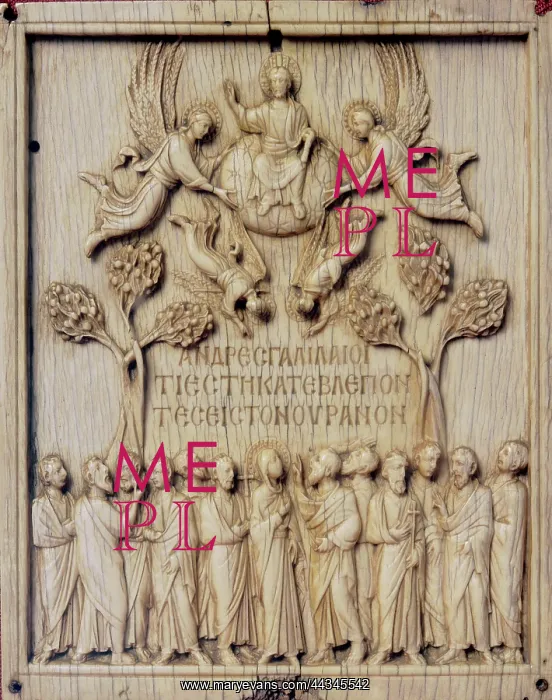: Tile with The Ascension. Ivory : Tile with The Ascension. Ivory