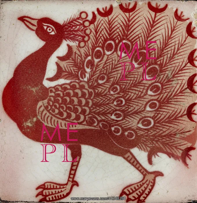: Tile with Peacock : Tile with Peacock