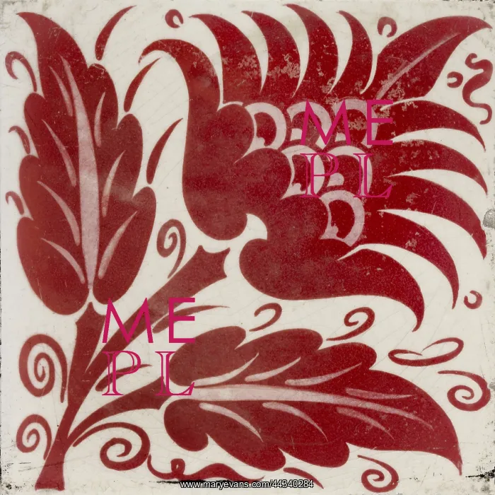 : Tile with stylised flower : Tile with stylised flower