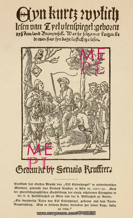 : TILL EULENSPIEGEL 16TH C : TILL EULENSPIEGEL 16TH C