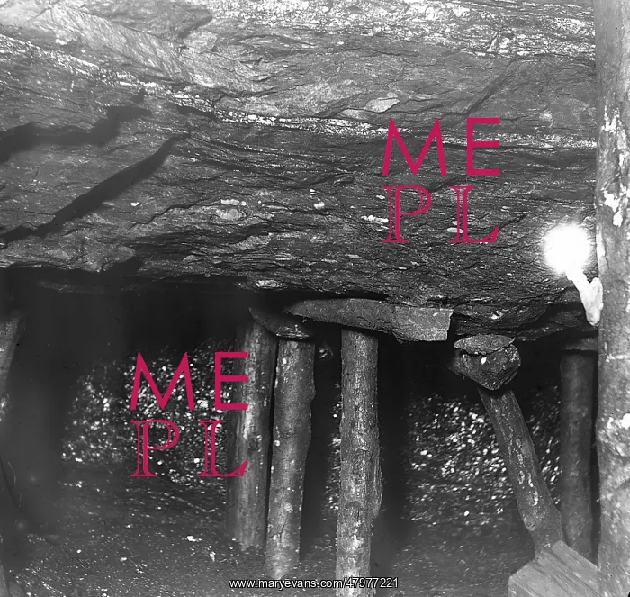 : Timber supports in a South Wales mine : Timber supports in a South Wales mine