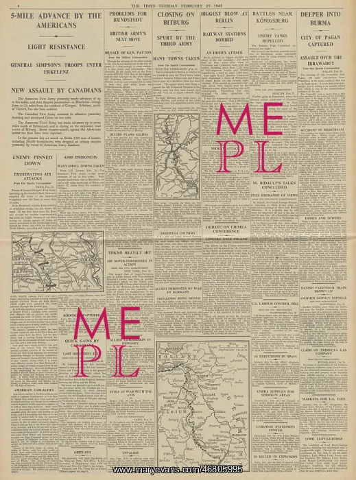 : The Times Allies advance on Cologne : The Times Allies advance on Cologne