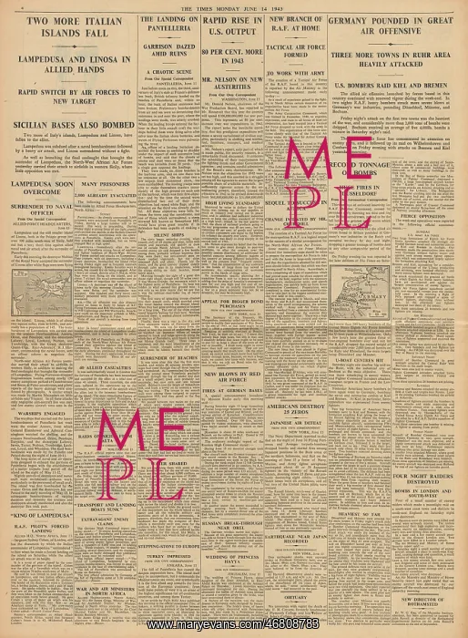  : The Times Allies bomb Sicily