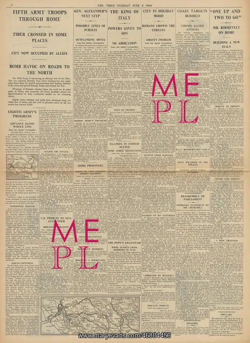 : The Times Allies capture Rome : The Times Allies capture Rome