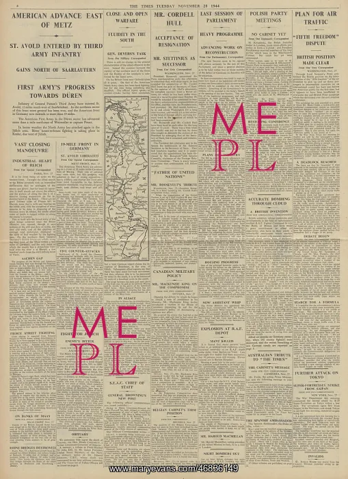  : The Times Allies enter St Avold