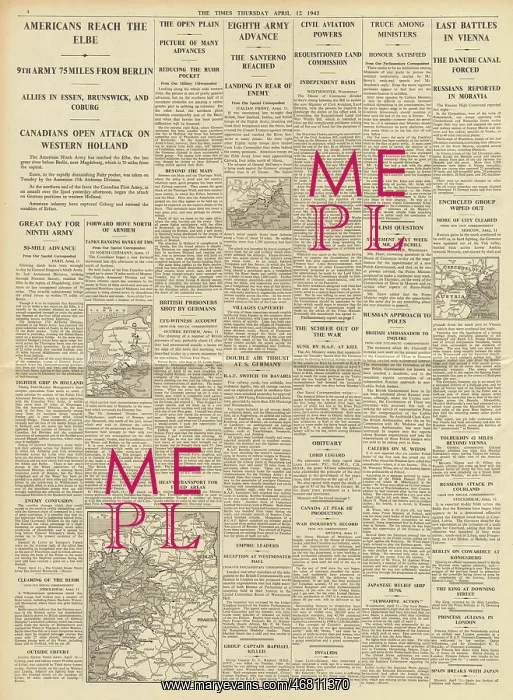 : The Times Allies reach the Elbe : The Times Allies reach the Elbe
