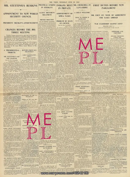 : The Times Edward Stettinius resigns : The Times Edward Stettinius resigns
