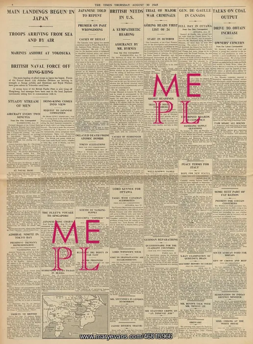 : The Times Occupation of Japan begins : The Times Occupation of Japan begins