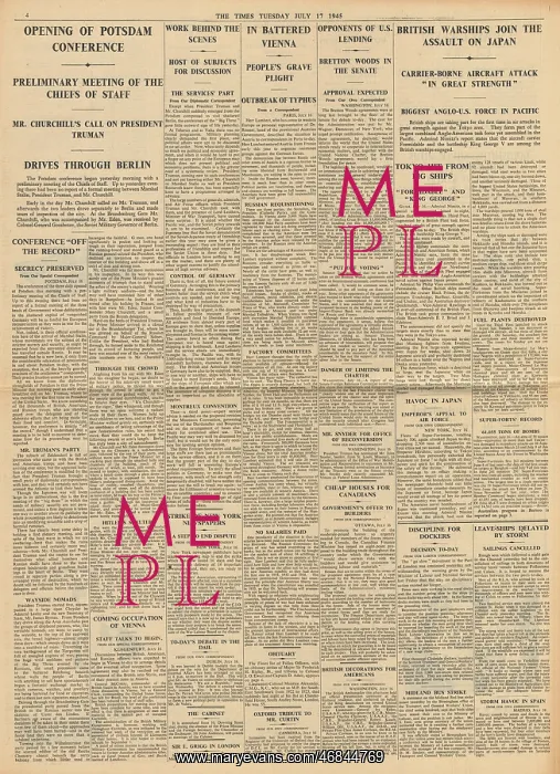  : The Times Potsdam Conference begins