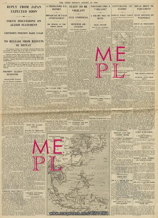: The Times Surrender of Japan expected : The Times Surrender of Japan expected