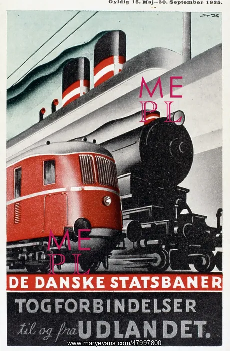 : Timetable cover design for Danish State Railways : Timetable cover design for Danish State Railways