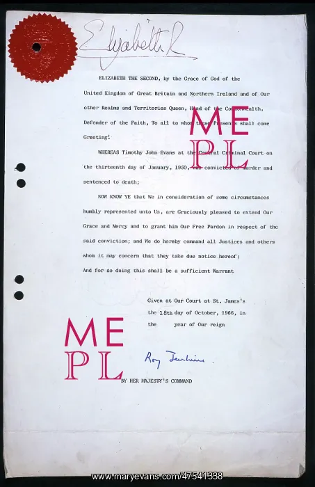 : Timothy Evans pardon : Timothy Evans pardon