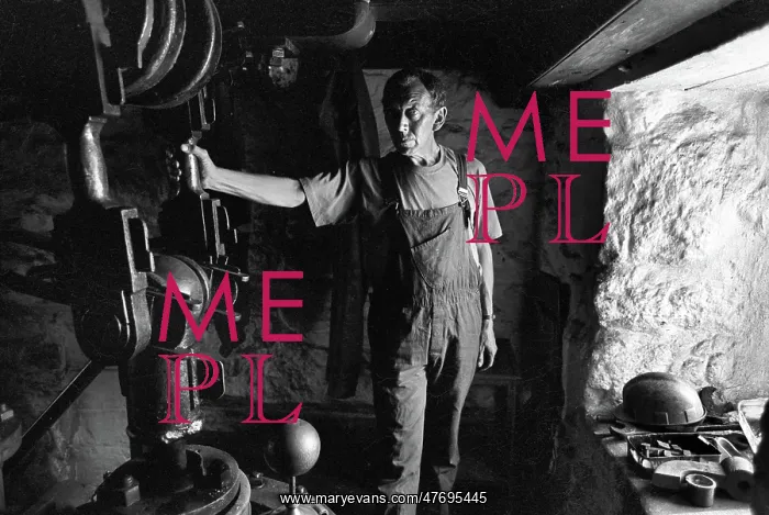 : Former tin miner in the abandoned Levant tin mine : Former tin miner in the abandoned Levant tin mine