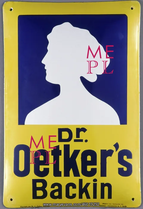 : Tin sign for Dr Oetker's Baking Powder : Tin sign for Dr Oetker's Baking Powder