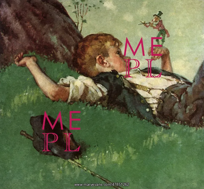 : Tiny Elf Plays Flute on Boy's Hand : Tiny Elf Plays Flute on Boy's Hand