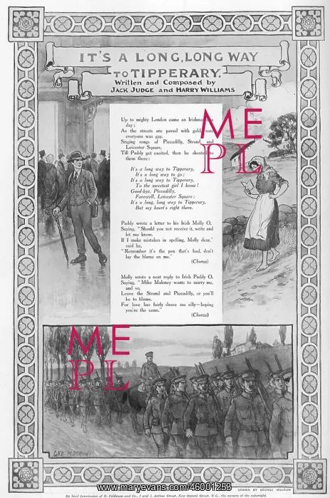 : Tipperary. Illustrated lyrics to the popular First World War tune : Tipperary. Illustrated lyrics to the popular First World War tune