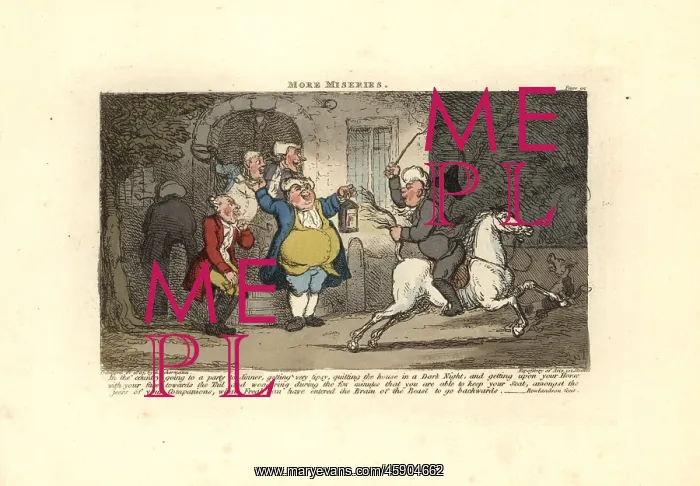 : Tipsy man riding a horse facing the tail : Tipsy man riding a horse facing the tail