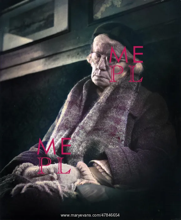  : Tired elderly woman sleeping on a train