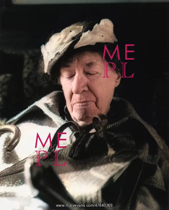  : Tired elderly woman on a train
