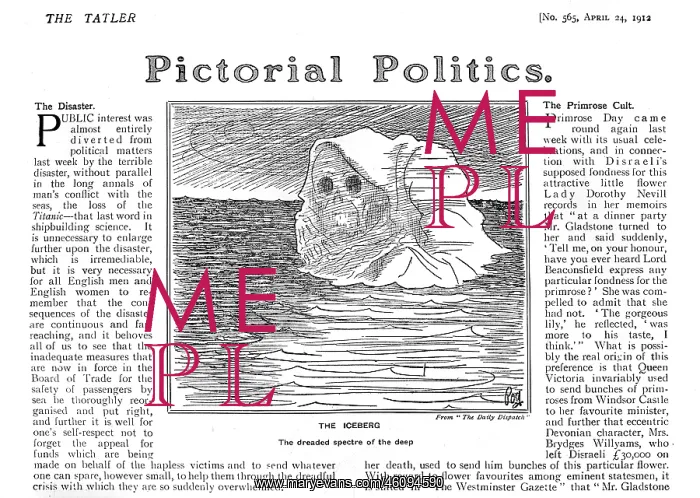 : Titanic disaster - comment in The Tatler : Titanic disaster - comment in The Tatler