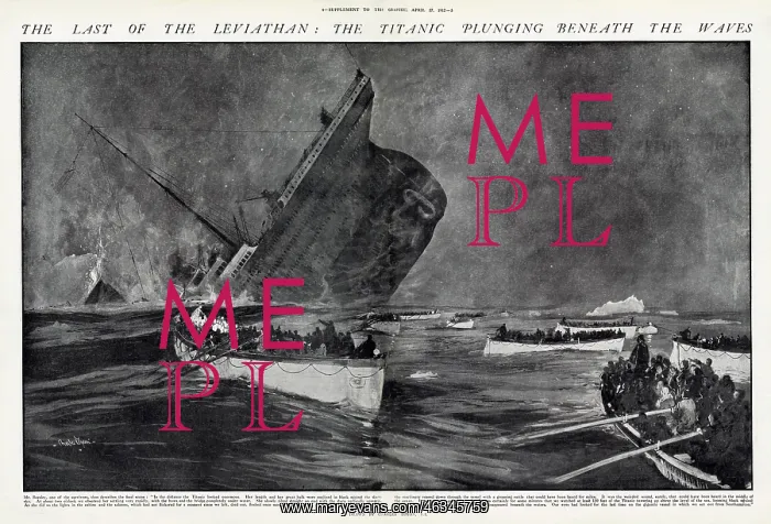 : The Titanic plunging beneath the waves : The Titanic plunging beneath the waves