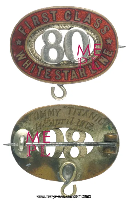: TITANIC STEWARD'S BADGE : TITANIC STEWARD'S BADGE