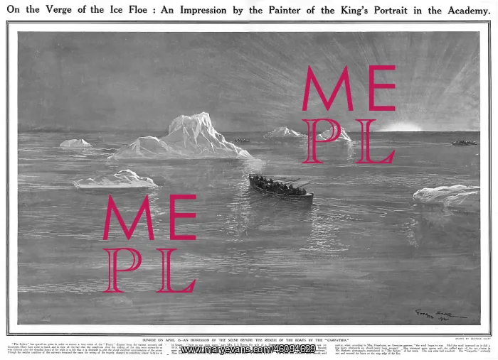 : Titanic - sunrise on April 15th after the ship had sank : Titanic - sunrise on April 15th after the ship had sank