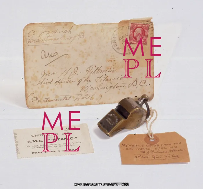 : Titanic whistle and Turkish Bath ticket : Titanic whistle and Turkish Bath ticket
